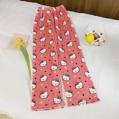 Buy  New/Kitty Pajama Pants Fairy Sanrio Flannel Autumn Warm Women Pant Fashion • 13.92£