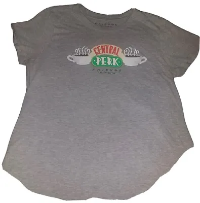 Buy Friends 'Central Perk' Coffee Shop Size XXL Women's Gray Short Sleeve T-Shirt • 3.16£