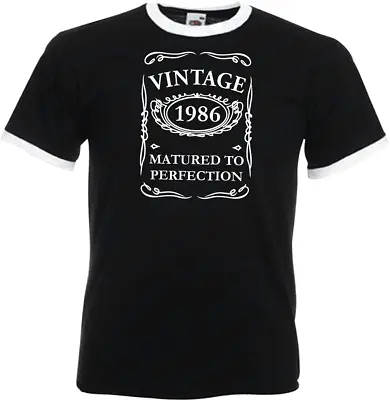 Buy 38th Birthday Gifts Presents Year 1986 Mens Ringer Vintage T-Shirt Matured To • 9.99£