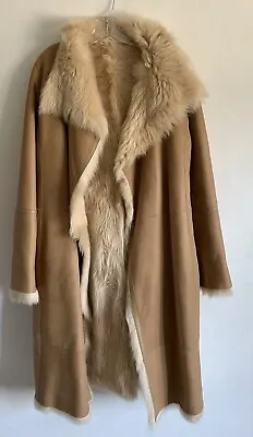 Buy Joseph Long Sleeves Caramel Beige Reversible Fur Leather Coat Overcoat Size:38 • 2,550£