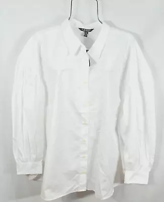 Buy Lauren Ralph Lauren Women's 3X Blouse Button Shirt Puff Long Sleeve White NWT • 47.24£