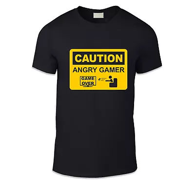 Buy Caution Angry Gamer Unisex T Shirt - Video Game ESports Fun Parody Gift • 12.95£