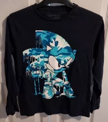 Buy Next Sonic The Hedgehog Navy Blue Camouflage Long Sleeve T-Shirt 11 Years Used • 4.99£