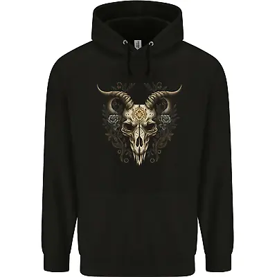 Buy A Ram Skull Gothic Goth Heavy Metal Rock Mens 80% Cotton Hoodie • 19.99£