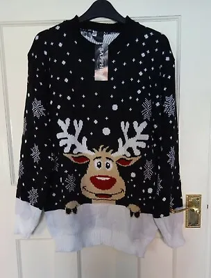 Buy Christmas Jumper Rudolph With Tag Unisex - Pit To Pit 21cm & Top To Bottom 27cm • 25£