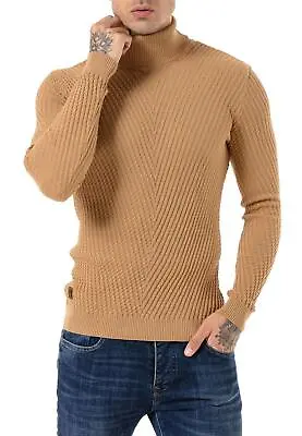 Buy Redbridge Men's Roll Neck Knitted Pullover Strick- Jumper Sweatshirt Pullover • 38.09£