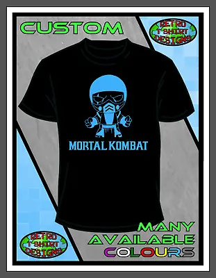 Buy Mortal Kombat Sub Zero E T Shirt Black Top Retro Gamer PS4 XBOX T-shirt Custom • 14.99£