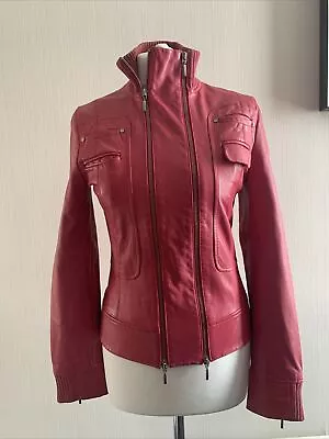 Buy Mango Vintage Genuine Leather Pink Jacket Size S • 24.99£