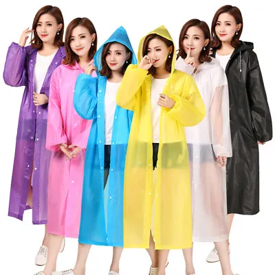 Buy Raincoat Waterproof Poncho Reusable EVA Adult Camping Festival Rain Coat Jackets • 3.74£