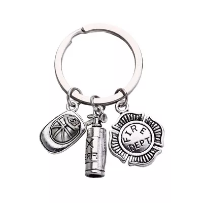 Buy  2 Pcs Metal Keychains Men Gift Firefighter Gifts Alternative • 8.68£