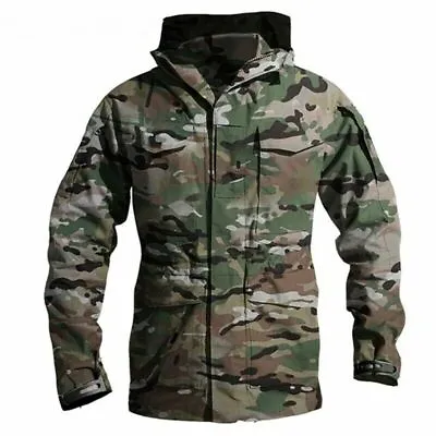 Buy Mens Bear Grylls Jacket Army Hooded M65 Field Coat Waterproof Hiking Windbreaker • 47.51£