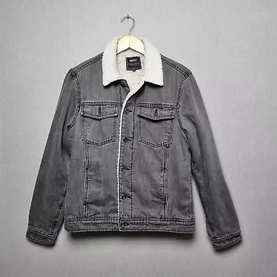 Buy WESC Denim Jacket Mens Small Fleece Lined Grey Stone Wash Collared  • 24.99£