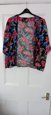 Buy BNWOT - Peacocks - Multi Coloured Floral Print Cover Up, Size L • 4£
