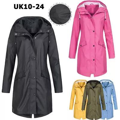 Buy Womens Jacket Outdoor Raincoat Ladies Waterproof Wind Rain Forest Plus Size Coat • 12.99£