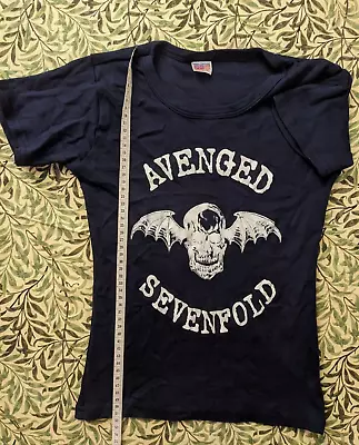 Buy Avenged Sevenfold March 2006 UK Tour T-Shirt Concert Dates XS Navy 'Size 32' A7X • 24£