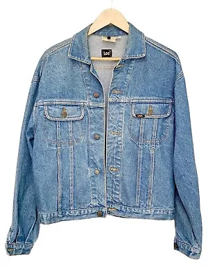 Buy Women’s Vintage Lee Jeans Rider Jacket Trucker Blue Denim Streetwear Small • 24.50£
