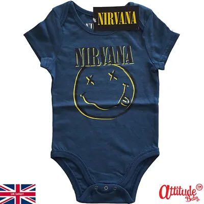Buy Nirvana Baby Grow And Tshirt  -Official Navy Nirvana • 13.95£