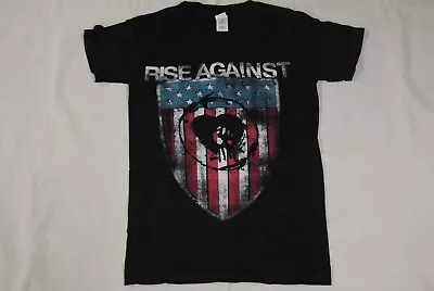 Buy Rise Against Stars & Stripes Shield Logo T Shirt New Official Rare Unraveled • 9.99£