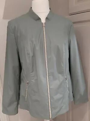 Buy Fair Lady Size 14 Mint Green Faux Leather Jacket NEW RRP £80 • 21.99£