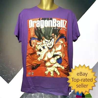 Buy Men's Authentic XL Dragon Ball Z Goku T-Shirt Purple Short Sleeve Round Neck • 10.99£