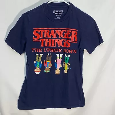 Buy Stranger Things The Upside Down 8 Bit Pixels Youth Kids T-Shirt Netflix Size L • 3.78£