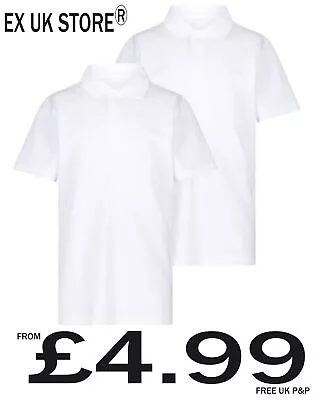 Buy Girls 2 Pack White Polo School T Shirts 3 4 5 6 7 8 9 10 11 12 13 14 15 16 Years • 5.99£