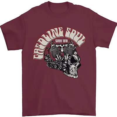 Buy Gasoline Soul Biker Skull Motorbike Chopper Mens T-Shirt 100% Cotton • 11.48£
