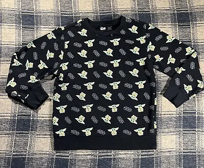Buy Star Wars  Baby Yoda Grogu All Over Graphic Sweatshirt Boys Large Sweater • 7.89£