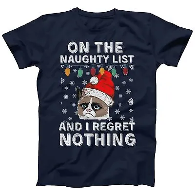 Buy Grumpy Cat Christmas Tshirt Men's Women's Kids Naughty List And I Regret Nothing • 14.99£