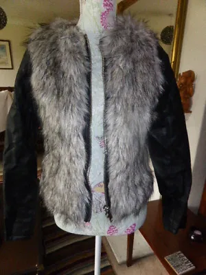 Buy Papaya Faux Fur/leather Jacket Size 8 • 10£