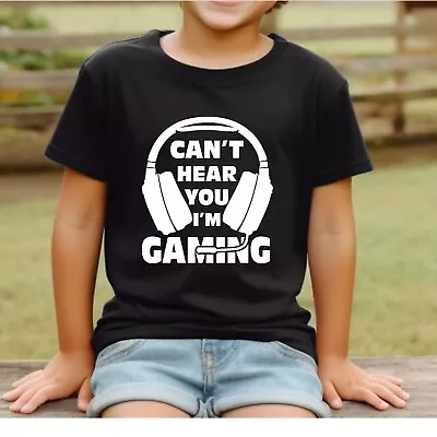 Buy Can't Hear You I'm Gaming Childrens Boys Girls Kids Gaming T-shirt • 8.49£