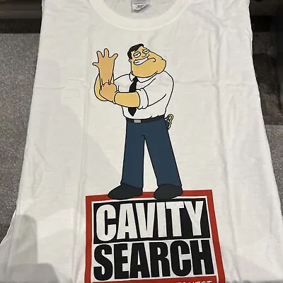 Buy American Dad Cavity Search Available On Request White T Shirt Top Size Small • 4.93£