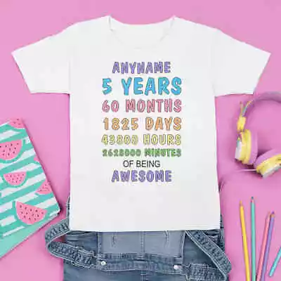 Buy Personalised Birthday Age Tshirt. 100% Cotton Child/kids/toddler/baby • 8.95£