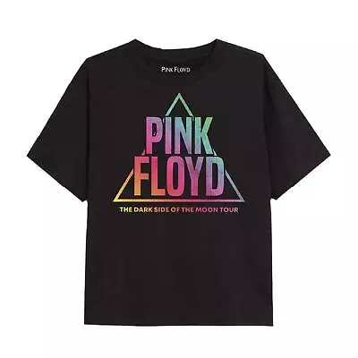 Buy Black Pink Floyd The Dark Side Of The Moon T Shirt Short Sleeve Top Age 10-12 • 9.99£