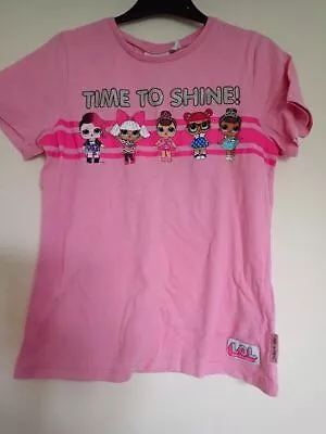 Buy LOL Surprise Girls ‘Time To Shine” Pink Short Sleeved T-shirt 8-9 Years • 1.50£