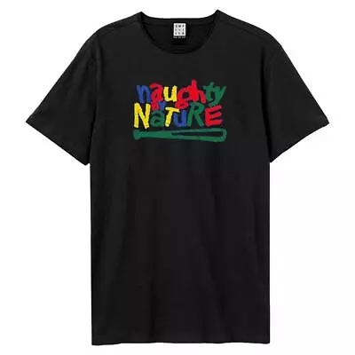 Buy Amplified Mens Colourful Naughty By Nature Logo T-Shirt GD1239 • 31.59£