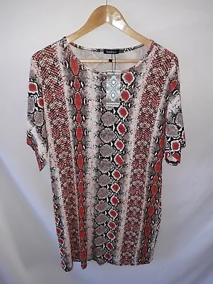 Buy Snake Print Oversized T-shirt Dress Size UK 12 New Boohoo • 9.99£