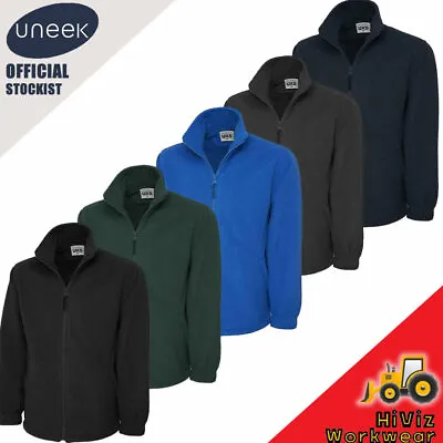 Buy Uneek Mens Full Zip Micro Fleece Unisex Jacket Sports Work Wear Casual Women Top • 12.95£