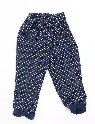 Buy BHS Girls Blue Polka Dot Cotton Pyjama Pants Size 12-18 Months • 5£