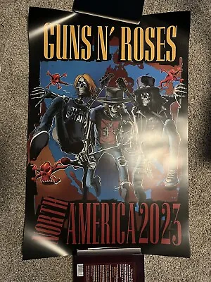 Buy 2023 Guns N’ Roses North American Tour Official Merch Poster Axl Slash Duff • 43.39£