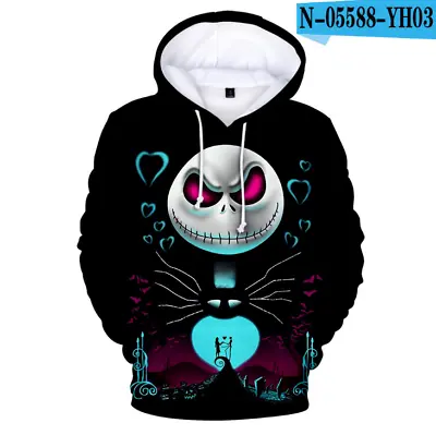 Buy The Nightmare Before Christmas Jack 3D Hoodie Unisex Fashion Pullover Sweatshirt • 30£