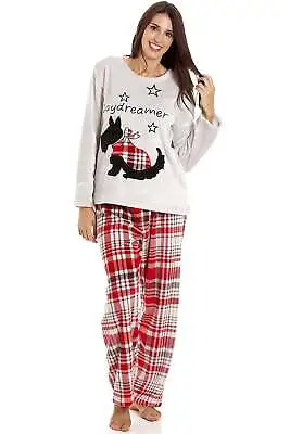 Buy Camille Red Checkered Supersoft Fleece Scotty Dog Cosy Comfy Pyjama Set • 21.99£