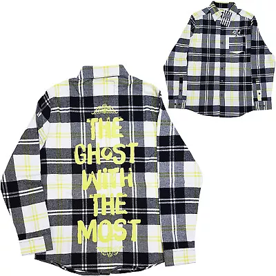 Buy Cakeworthy Beetlejuice Plaid Flannel Shirt The Ghost With The Most Horror Movie • 52.99£