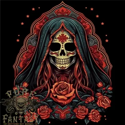 Buy Santa Muerte Cult Female Deity Saint Of Death Mens Cotton T-Shirt Tee Top • 12.75£