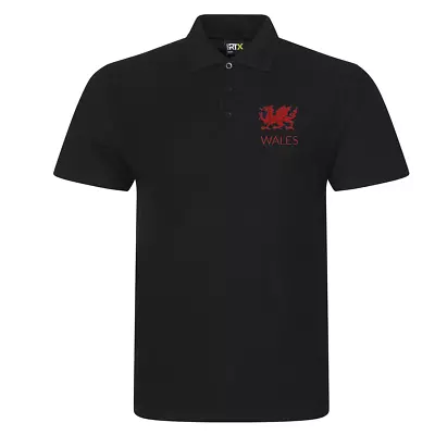 Buy Welsh Dragon Polo Shirt Embroidered, Rugby, Football, Sporting Game, Gift • 13.99£