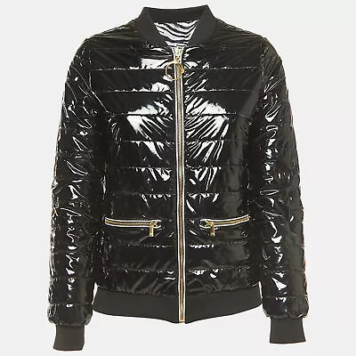 Buy Class By Roberto Cavalli Black Quilted Synthetic Bomber Jacket S • 125.66£