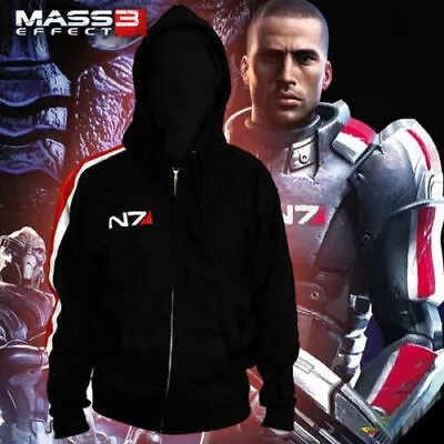 Buy Game Mass Effect 3 N7 Cotton Blende Cosplay Hoodie Winter Coat Costume Jacket • 23.87£