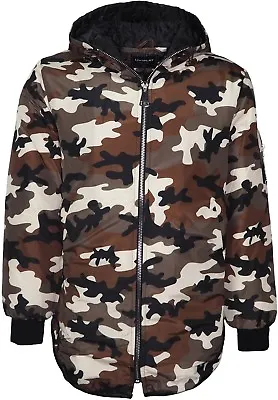 Buy Men Camouflage Winter Jacket Military Style Hooded Coat Long Sleeves • 39.99£
