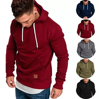 Buy Mens Hooded Hoodies Sweatshirt Sweater Jumper Comfy Pullover Outwear Coat Tops • 8.56£