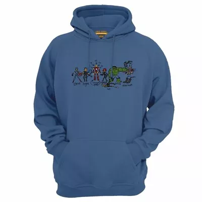 Buy Doodle Series Meet The Superheroes Hoodie Mens Hooded Jacket Sweatshirt Top • 24.95£